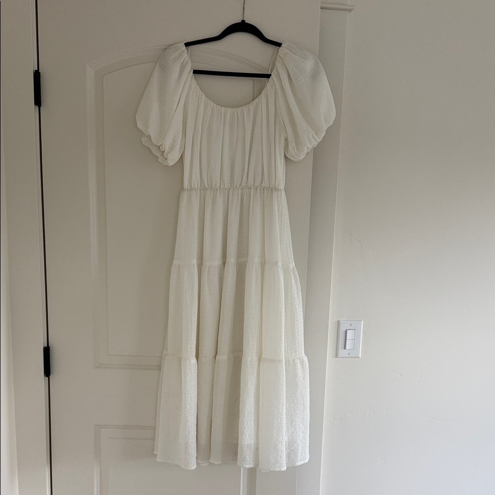 Astr White Midi Dress